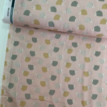 COUPON 200 CM Paintbrush Studio - Hedgehog pink - ORGANIC COTTON GAUZE