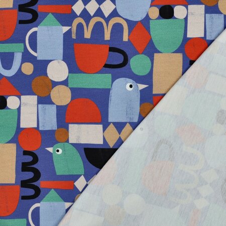 VERHEES X JENNIFER BOURON - Graphic Design Blue - FRENCH TERRY (GOTS)