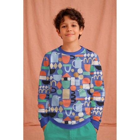 VERHEES X JENNIFER BOURON - Graphic Design Blue - FRENCH TERRY (GOTS)