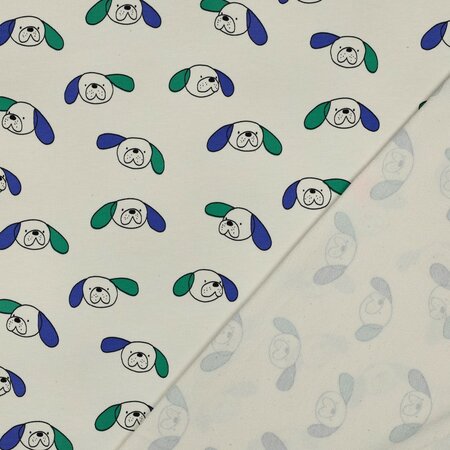 VERHEES X JENNIFER BOURON - Dogs Green/Blue - FRENCH TERRY (GOTS)