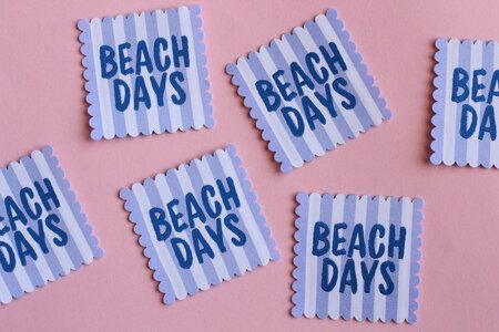 The Cosy Club Handmade - Beach Days - 4 Scallop Edge Woven Sewing Labels