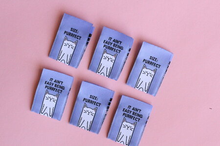 The Cosy Club Handmade - Purrfect Cat - 6 Double Sided Sewing Labels