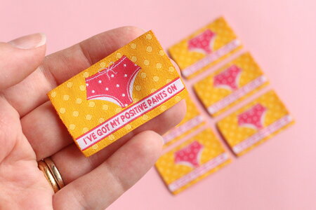 The Cosy Club Handmade - Positive Pants - 5 Fun Woven Sewing Labels