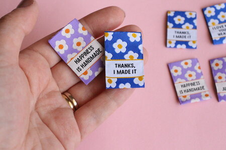 The Cosy Club Handmade - Flower Power Mixed Pack - 6 Double Sided Sewing Labels