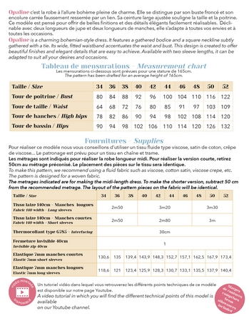 Lise Tailor - Opaline Dress - Papier Patroon 