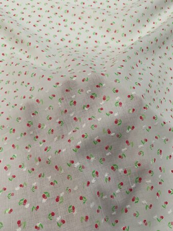 DEADSTOCK Cherries KATOEN VOILE