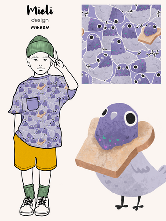 PRE ORDER Mieli Design - Pigeon JERSEY (organic)
