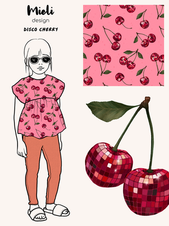 PRE ORDER Mieli Design - Disco Cherry  JERSEY (organic)