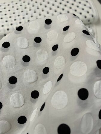 Kokka Japan - Dot Shrinkage Black/White - KATOEN