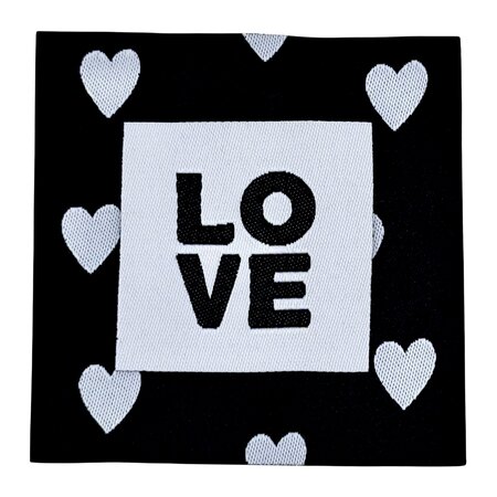 Loop&Label SMALL - Love Zwart/Wit