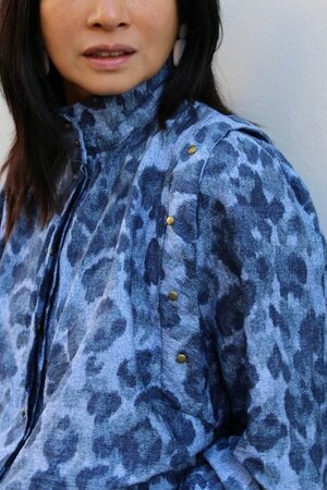 My Dress Made - Denim Leopard - Viscose Slub ECOVERO MIX