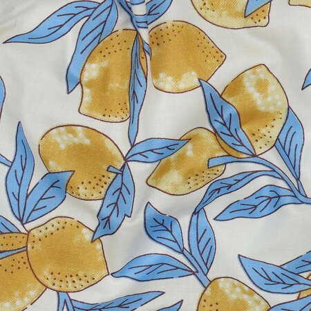 COUPON 60CM Verhees - Lemon - BLOKPRINT KATOEN