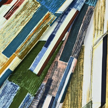 Kokka Japan / Keshiki - Office street Green/Pink - 30 VIYELLA KATOEN