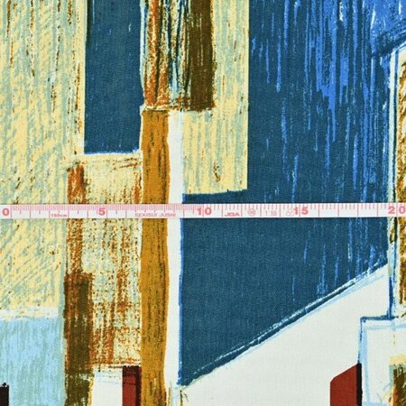 Kokka Japan / Keshiki - Office street Blue/Yellow - 30 VIYELLA KATOEN