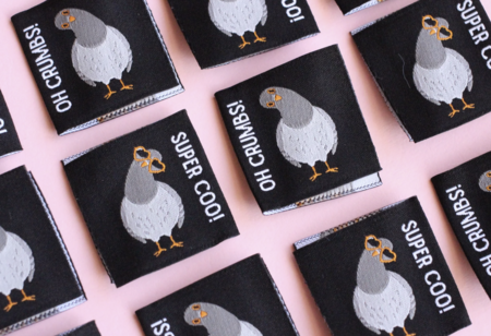 The Cosy Club Handmade - Pigeon - 6 Double Sided Sewing Labels