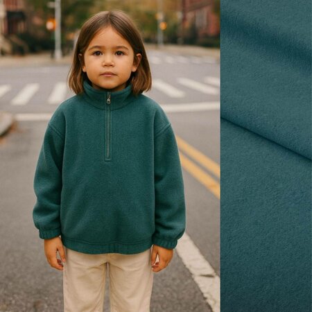 COUPON 70cm Fabrilogy - Dark Petrol - GOTS Fleece