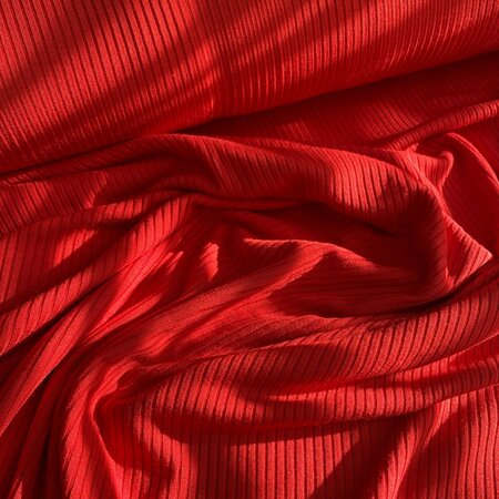 COUPON 60cm meetMilk - RED Derby Ribbed Jersey TENCEL™ Modal vezels