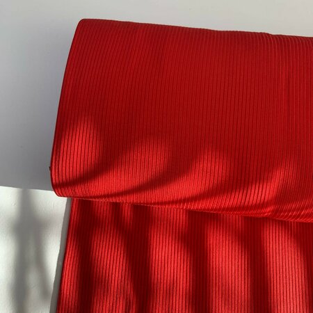 COUPON 60cm meetMilk - RED Derby Ribbed Jersey TENCEL™ Modal vezels