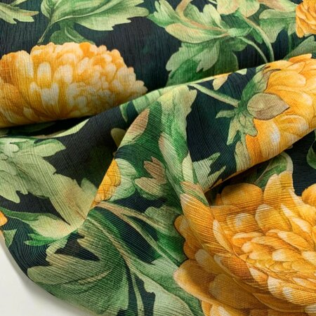 KNEUSJE 70CM Toptex - Charcoal Chrysanthemum STRUCTURED VISCOSE 