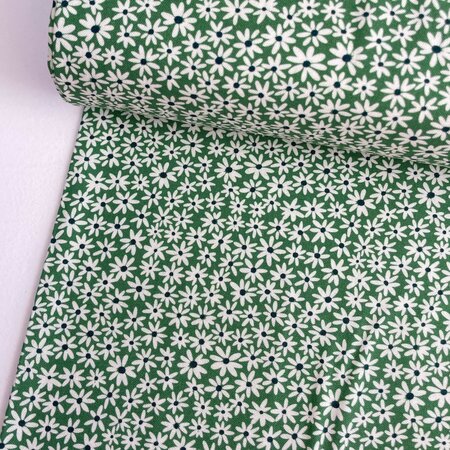 COUPON 50cm Cloud9 - Tiny Daisies Green - BOHEMIAN PARADISE - COTTON biokatoen