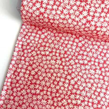 COUPON 50cm Cloud9 - Tiny Daisies Pink - BOHEMIAN PARADISE - COTTON biokatoen