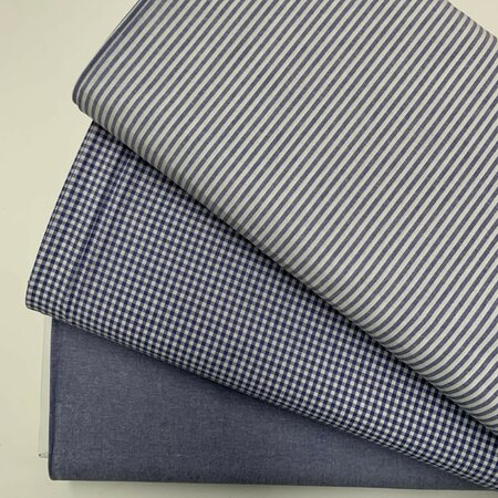 COUPON 80cm Verhees - Yarn Dyed Lavender - POPLIN KATOEN