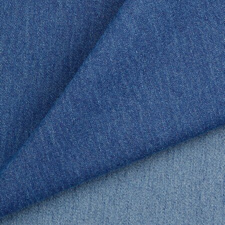 COUPON 90cm VERHEES Recycled Denim 110Z  / Jeansstof  INDIGO BLEACHED STRETCH 