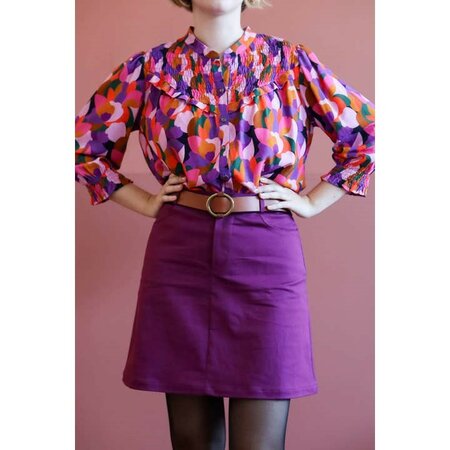 COUPON 160cm Lise Tailor - Violet - GABARDINE STRETCH