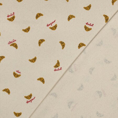 COUPON 140 CM Verhees - Croissants Natural - Ribbed Jersey OEKO-TEX