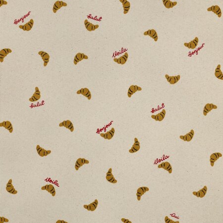 COUPON 140 CM Verhees - Croissants Natural - Ribbed Jersey OEKO-TEX