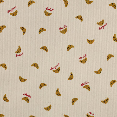 COUPON 140 CM Verhees - Croissants Natural - Ribbed Jersey OEKO-TEX