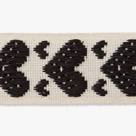 COUPON 270 CM Tassenband Naturel Zwart hartjes 40mm 