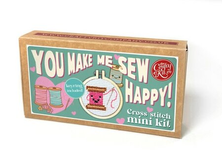 Cross Stitch Mini Kit - You make me sew happy!