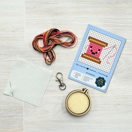 Cross Stitch Mini Kit - You make me sew happy!
