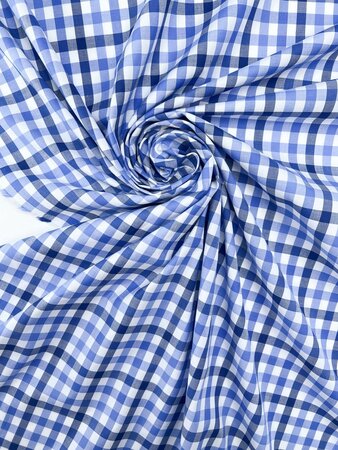 DEADSTOCK Checked Blue COTTON POPLIN