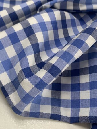 DEADSTOCK Checked Blue COTTON POPLIN