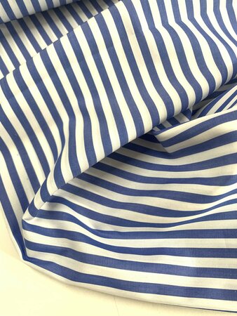 DEADSTOCK Striped Blue COTTON POPLIN
