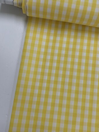 DEADSTOCK Yellow Checked COTTON POPLIN