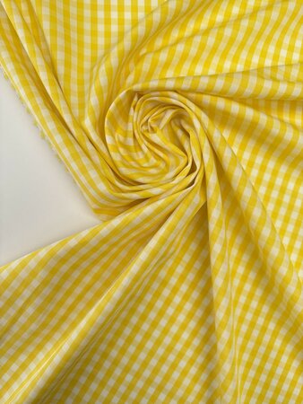 DEADSTOCK Yellow Checked COTTON POPLIN