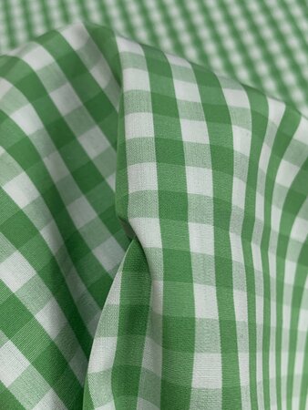 DEADSTOCK Green Checked COTTON POPLIN