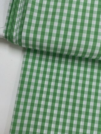 DEADSTOCK Green Checked COTTON POPLIN