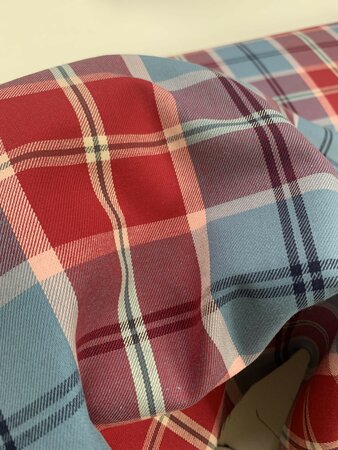 DEADSTOCK Striped Checked COTTON TWILL