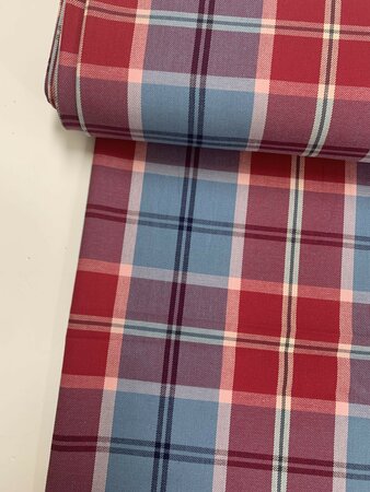 DEADSTOCK Striped Checked COTTON TWILL