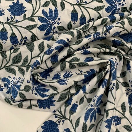 Blue Thistle - Indiase Blokprint Katoen