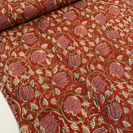 Calyx Sienna - Indiase Blokprint Katoen