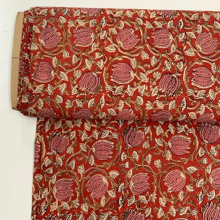 Calyx Sienna - Indiase Blokprint Katoen