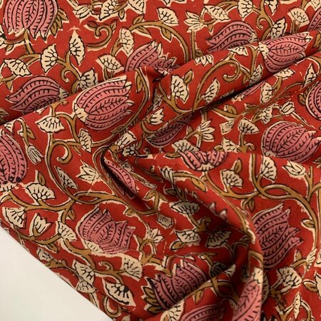 Calyx Sienna - Indiase Blokprint Katoen