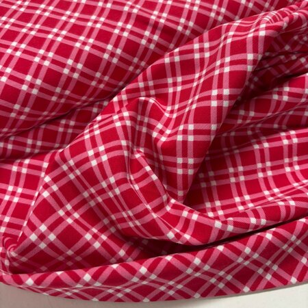 Stoffonkel Karo  Rood JERSEY GOTS