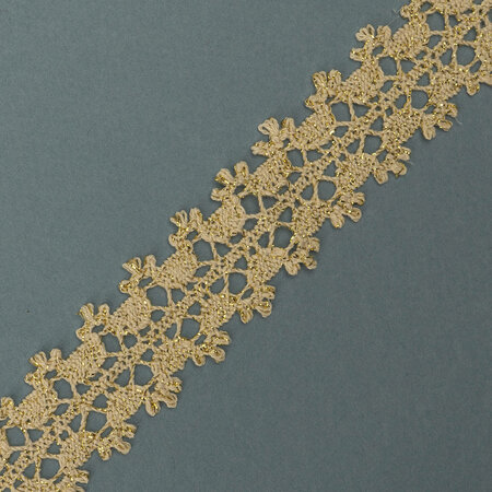 Lace Cotton Ecru Gold Lurex 3cm 