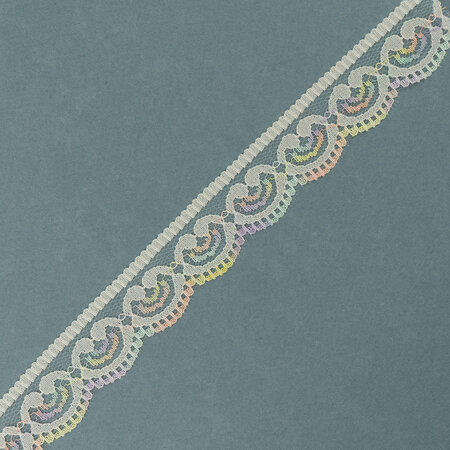 Lace White Multi Colors Gold lurex 2,5cm 